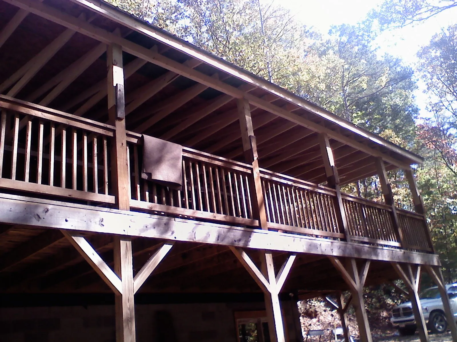 Timber framing under a new elevated porch and deck — Roof Leak Repair in Cheltenham by Roofing Brothers